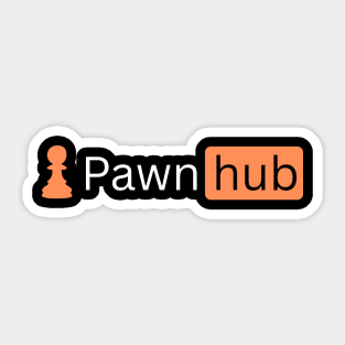 Pawnhub - Chess Parody Logo Design Sticker